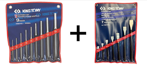 King Tony Cold Chisel & Pin Punch Sets