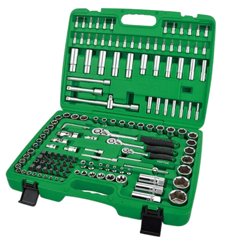 TOPTUL 151PCS 1/4", 3/8" & 1/2" DR. FLANK SOCKET SET