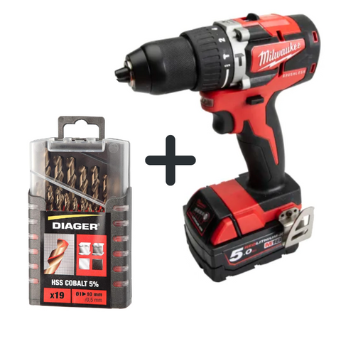MILWAUKEE M18 CBLPD 501 DRILL SET AND DIAGER DRILL BIT SET DEAL Bolt Bank