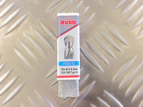 2.0mm GROUND HSS DRILL BITS PACK OF 10