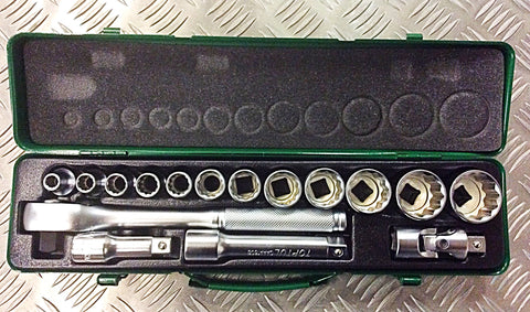 TOPTUL 16piece 1/2” DRIVE SOCKET SET