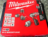 MILWAUKEE 12v DRIVER WITH CHUCK ATTACHMENTS