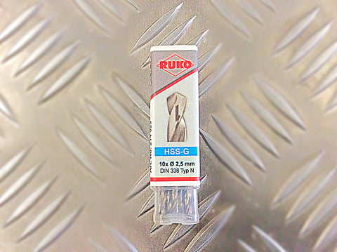 2.5mm GROUND HSS DRILL BITS PACK OF 10