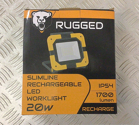 Rugged slimline rechargeable work light 20watt