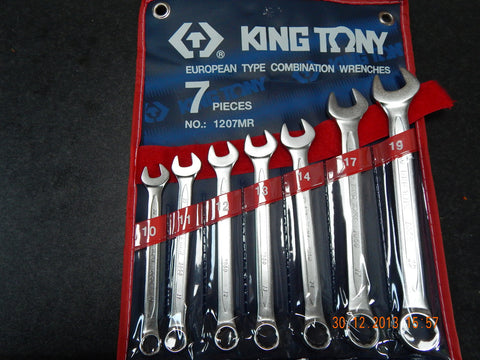 KING TONY 1207MR 7pc SPANNER SET 10-19mm