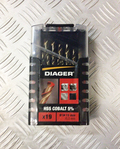 DIAGER 19pc Cobalt Drill Bit Set