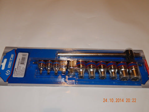 KING TONY 1//2 & 3/8" DRIVE FEMALE TORX SOCKETS C/W T-BAR