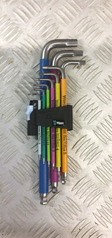 Wera 9 piece colour coded metric Allen key set