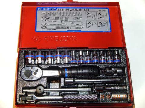 KING TONY 19 PIECE 1/4" DRIVE METRIC SOCKET SET