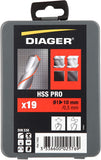 DIAGER 19pc HSS DRILL BITS
