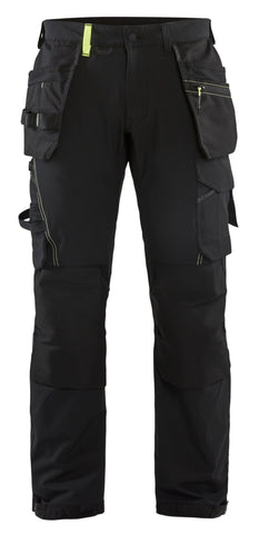 Blaklader worktrouser black with hi-viz trim